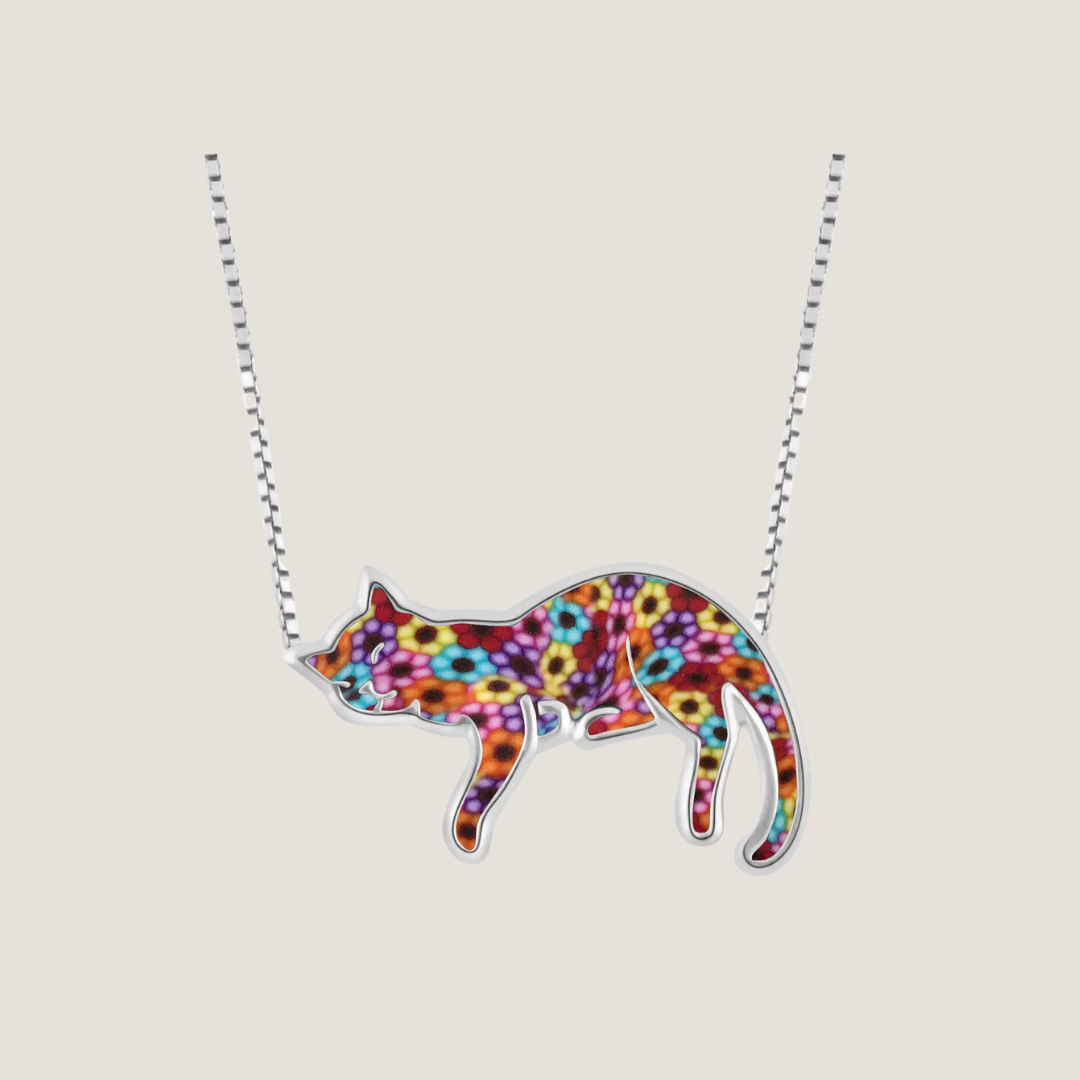 Sterling Silver Sleeping Cat Necklace-What About Noah