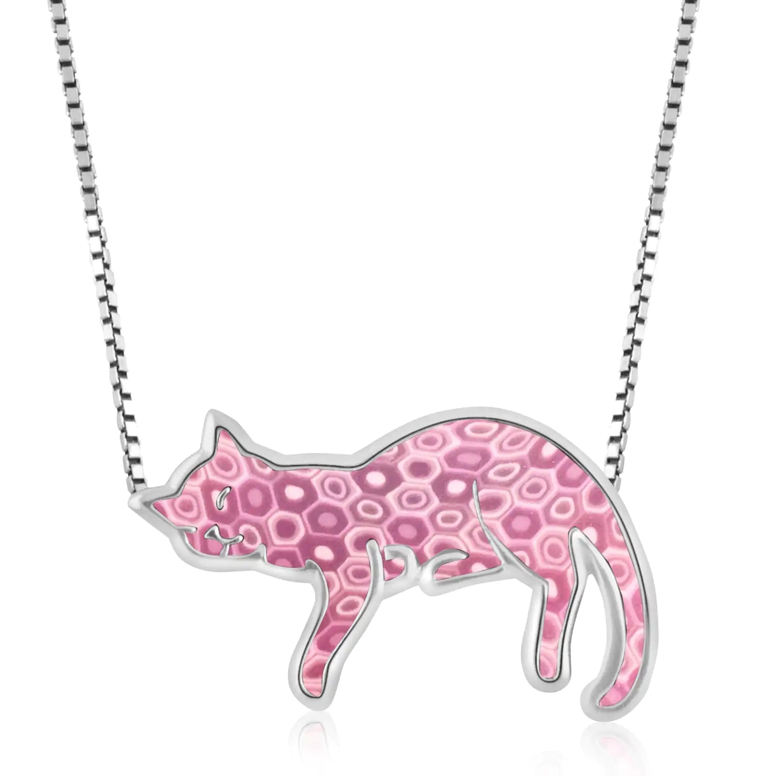 Sterling Silver Sleeping Cat Necklace-What About Noah