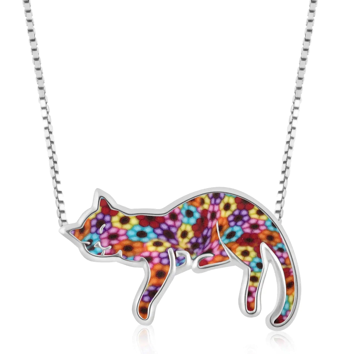 Sterling Silver Sleeping Cat Necklace-What About Noah