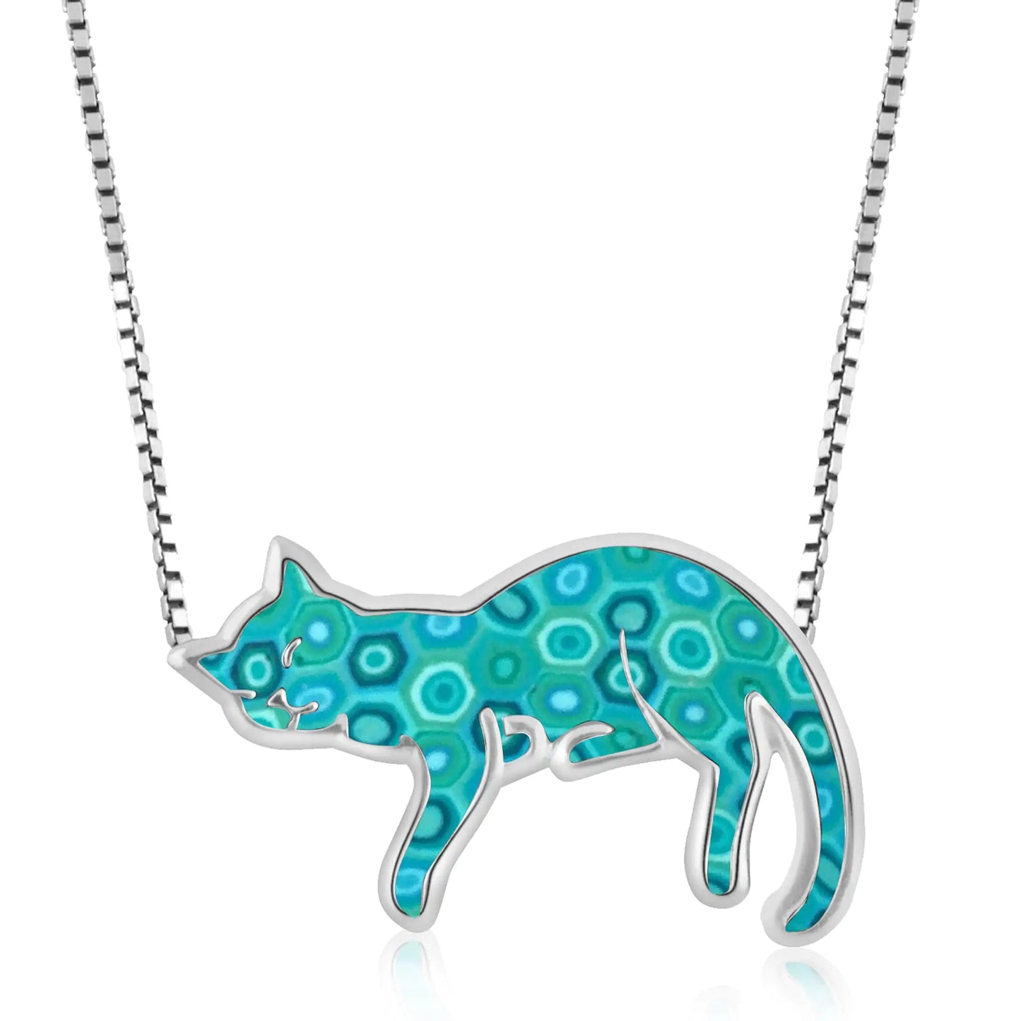 Sterling Silver Sleeping Cat Necklace-What About Noah