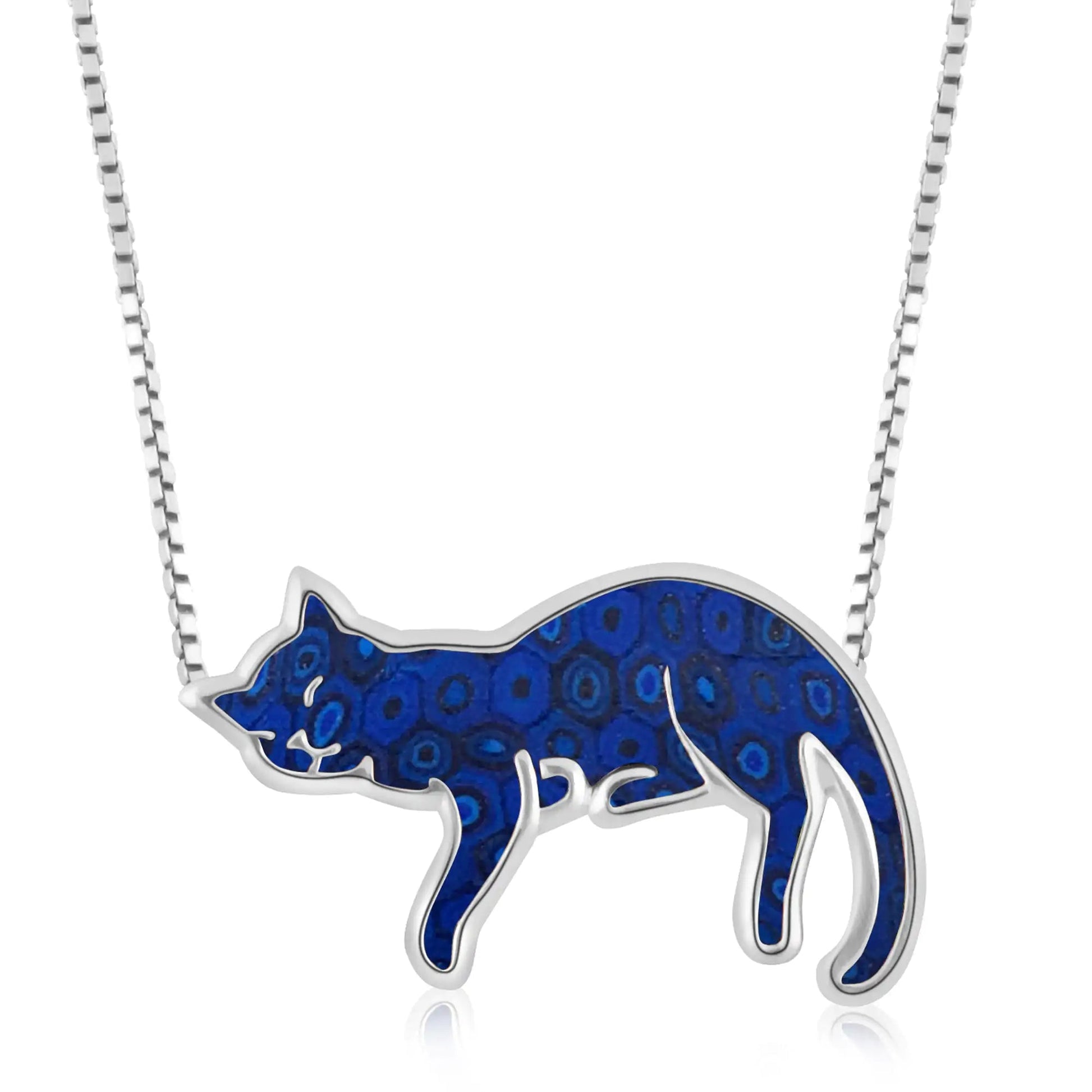 Sterling Silver Sleeping Cat Necklace-What About Noah