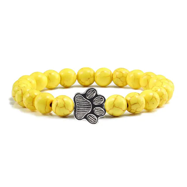 Stone Paw Print Charm Bracelet-What About Noah