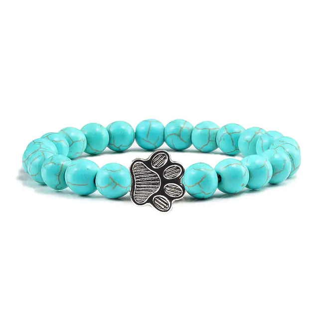 Stone Paw Print Charm Bracelet-What About Noah