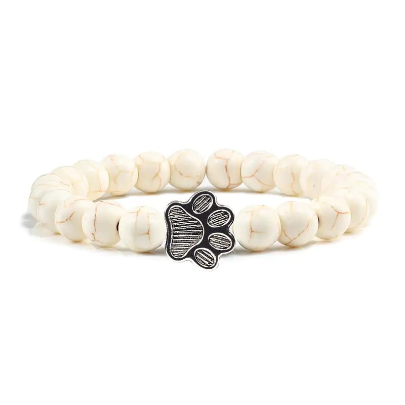 Stone Paw Print Charm Bracelet-What About Noah