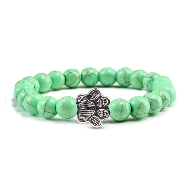 Stone Paw Print Charm Bracelet-What About Noah