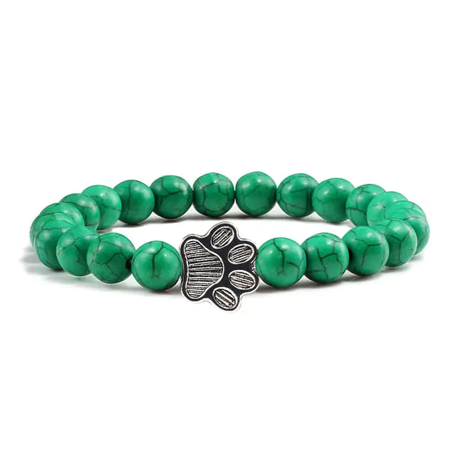 Stone Paw Print Charm Bracelet-What About Noah