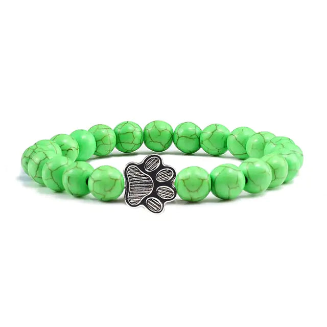 Stone Paw Print Charm Bracelet-What About Noah