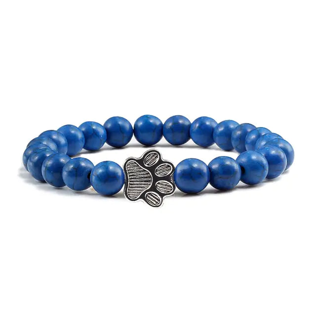 Stone Paw Print Charm Bracelet-What About Noah