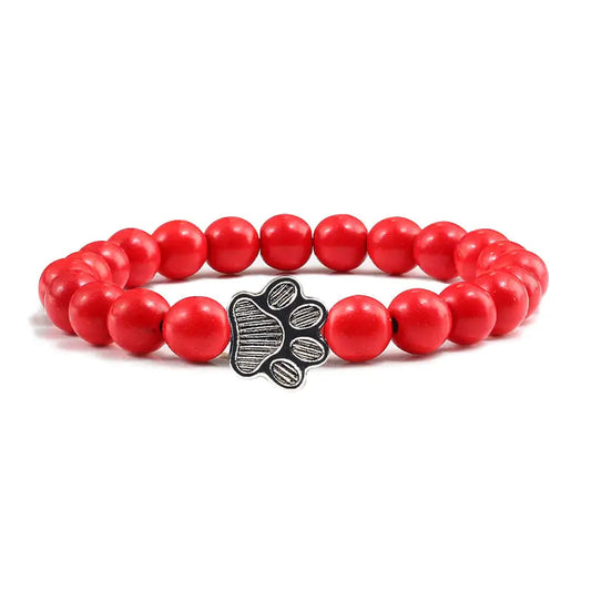 Stone Paw Print Charm Bracelet-What About Noah