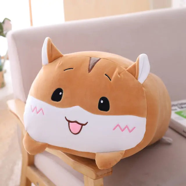 Tan-Cartoon-Hamster-Plush Pillow-What About Noah