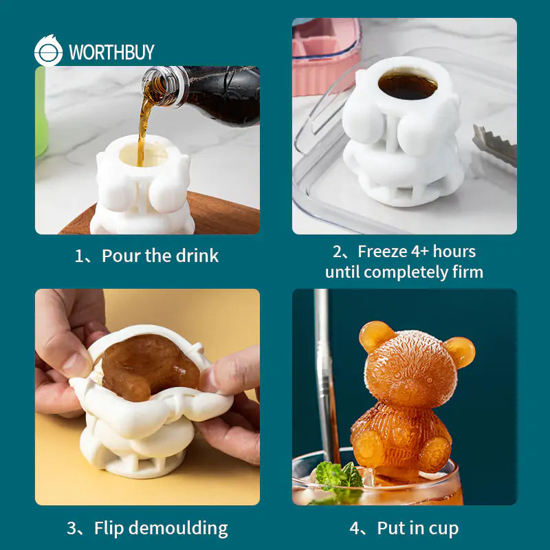 Teddy Bear Mold Ice Cube Maker-What About Noah