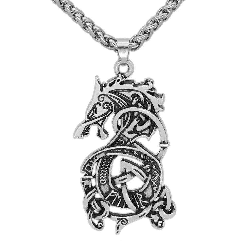 Viking Dragon Pendant Necklace-What About Noah