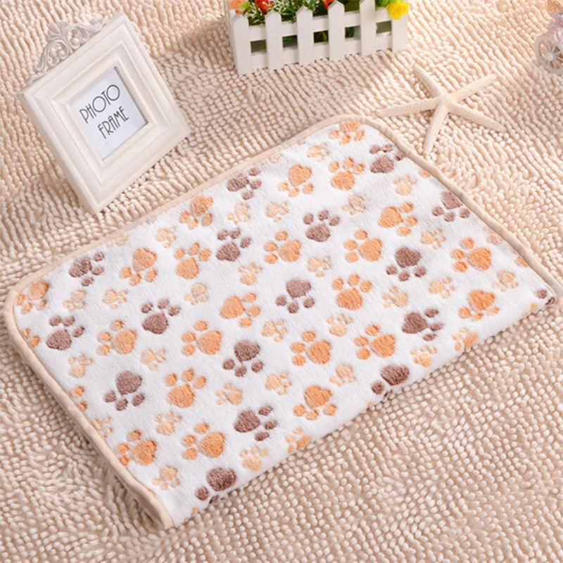 Warm Fleece Paw Print Pet Bed-What About Noah