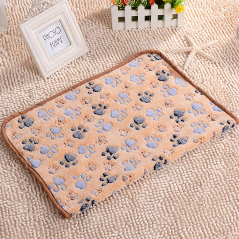 Warm Fleece Paw Print Pet Bed-What About Noah