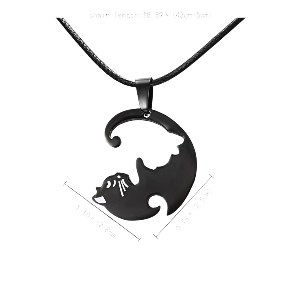 Yin Yang Cat Pendant Necklace-What About Noah