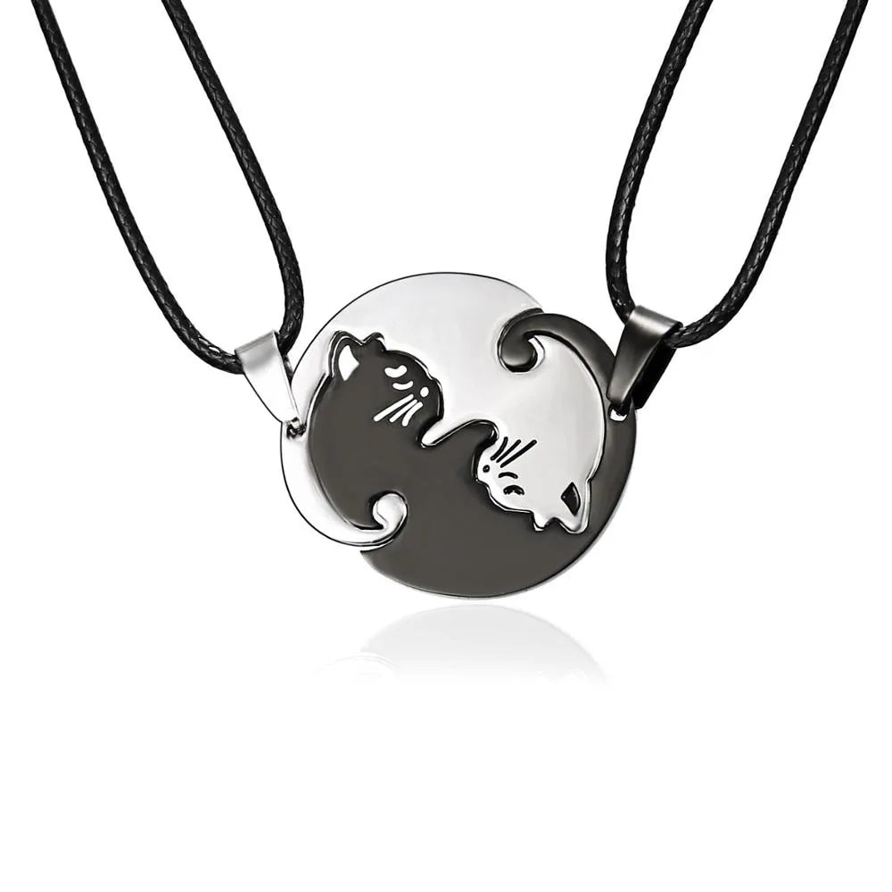 Yin Yang Cat Pendant Necklace-What About Noah