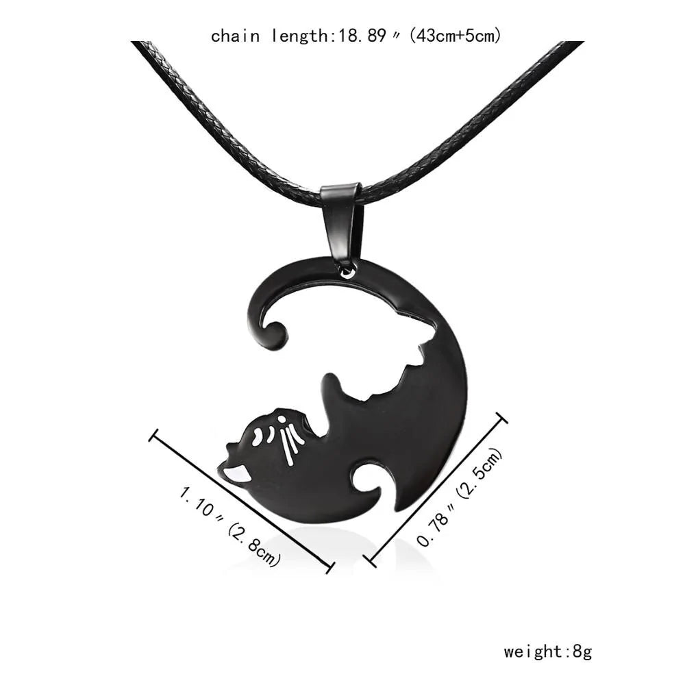 Yin Yang Cat Pendant Necklace-What About Noah