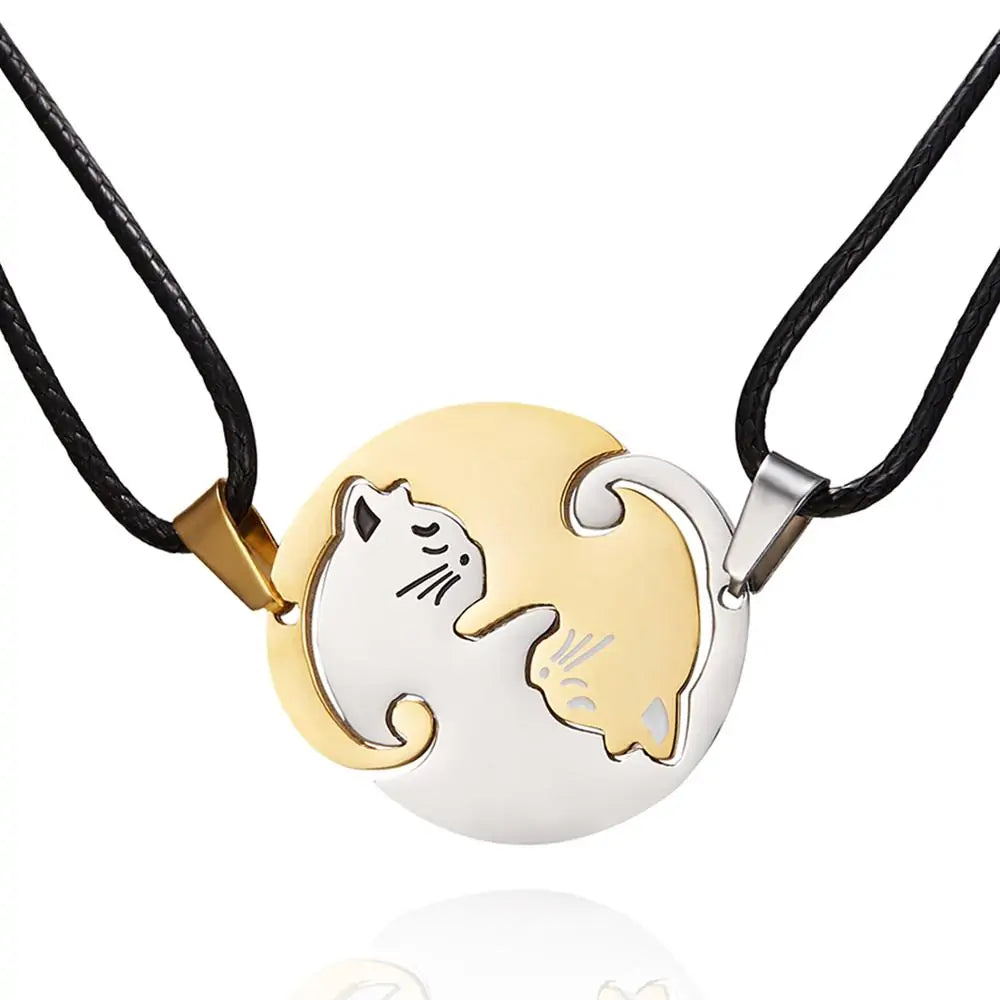 Yin Yang Cat Pendant Necklace-What About Noah