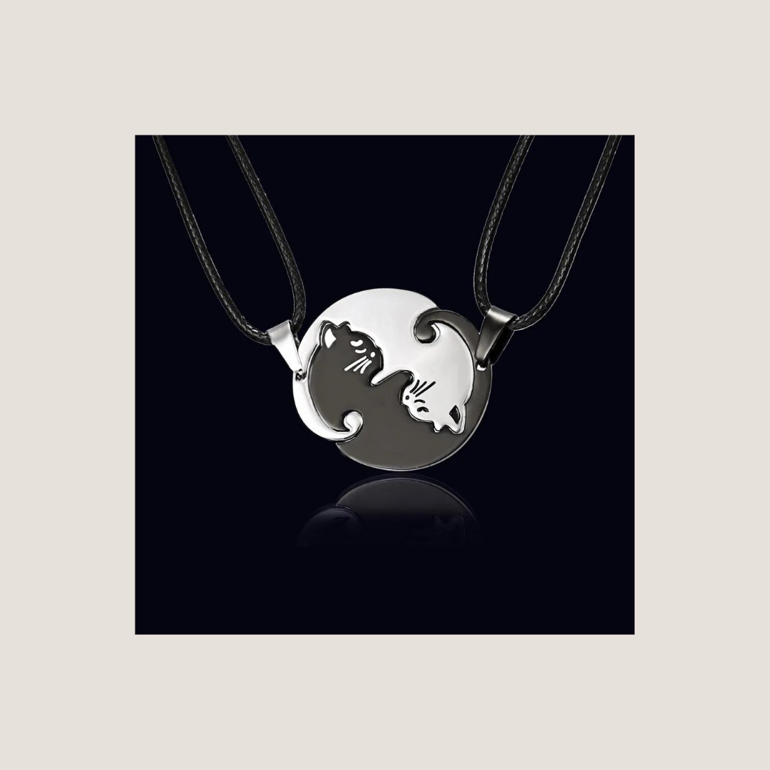 Yin Yang Cat Pendant Necklace-What About Noah