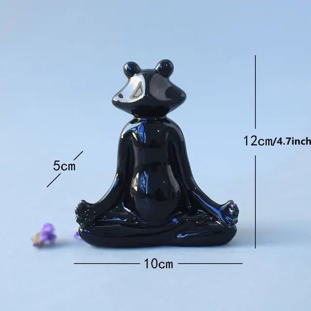 Yoga Frog Ceramic Figurines-What About Noah