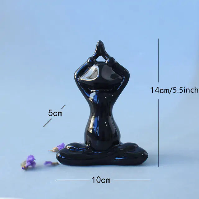 Yoga Frog Ceramic Figurines-What About Noah