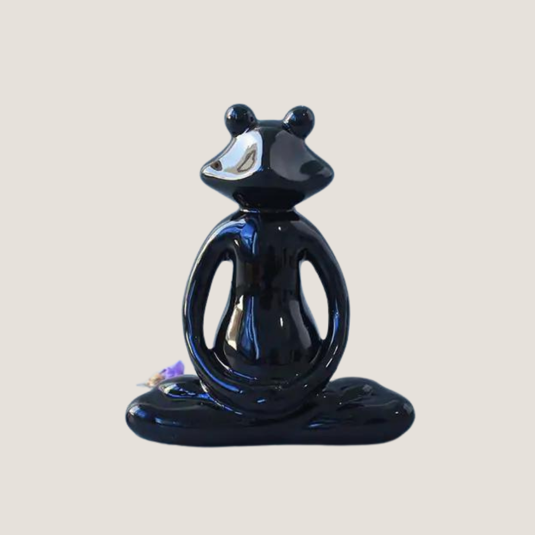 Yoga Frog Ceramic Figurines-What About Noah