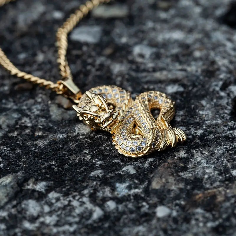 Zirconia Dragon Necklace-What About Noah