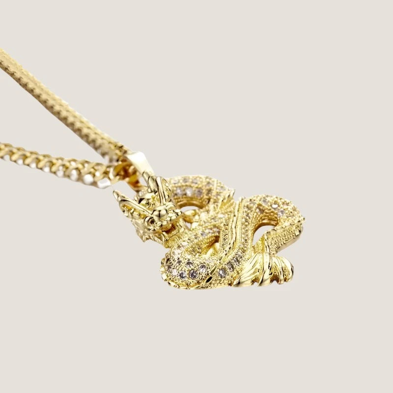 Zirconia Dragon Necklace-What About Noah