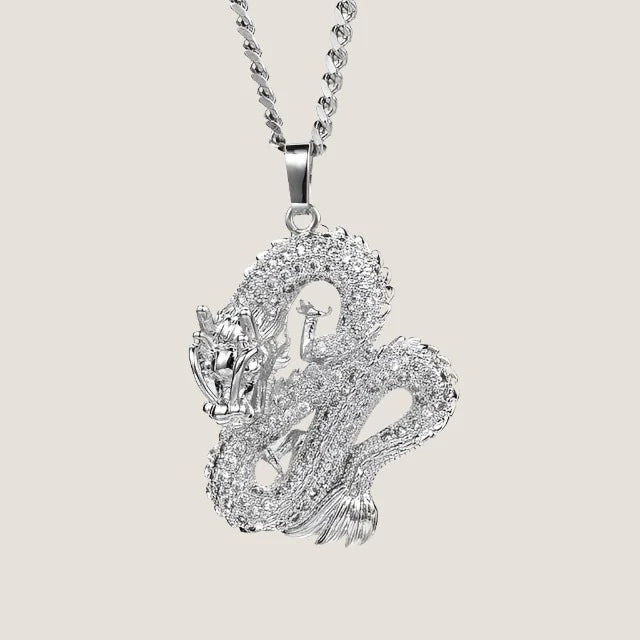 Zirconia Dragon Necklace-What About Noah