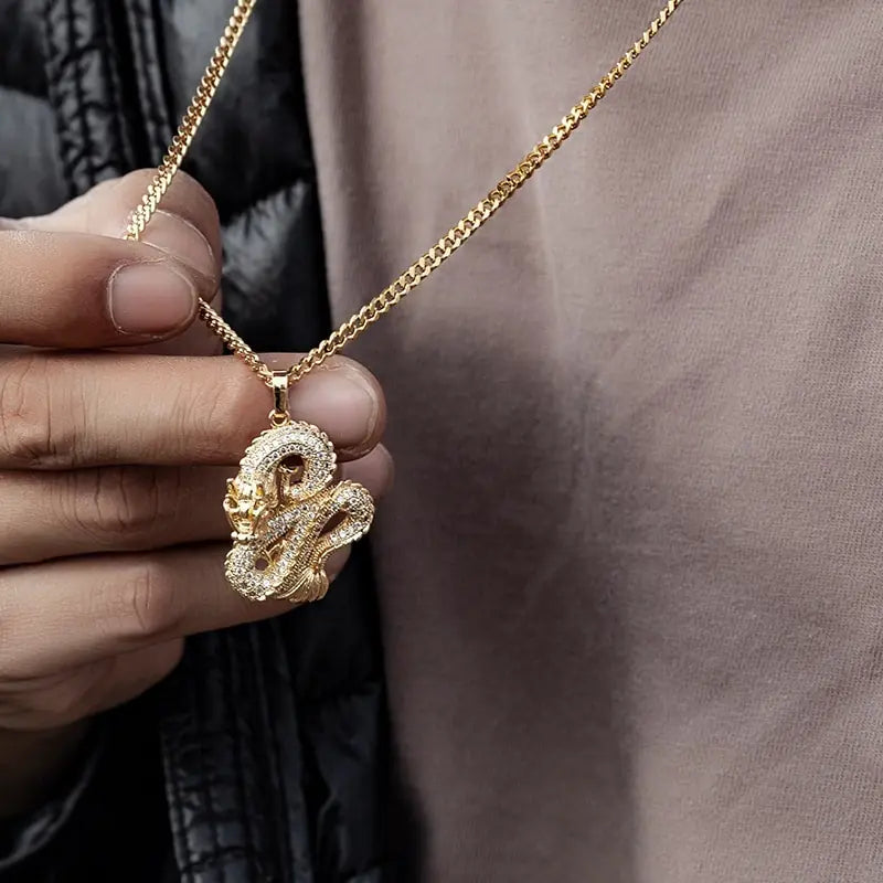 Zirconia Dragon Necklace-What About Noah