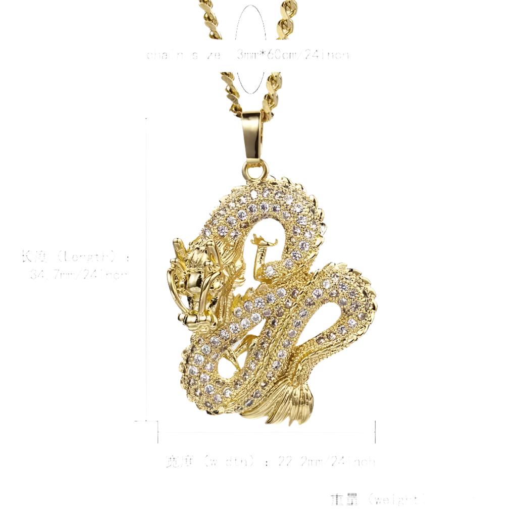 Zirconia Dragon Necklace-What About Noah