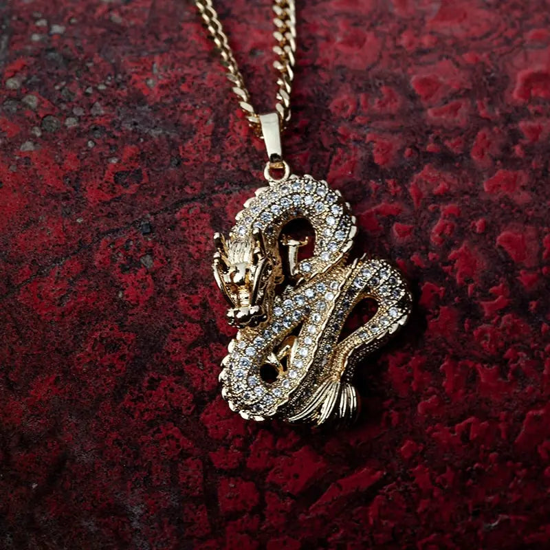 Zirconia Dragon Necklace-What About Noah